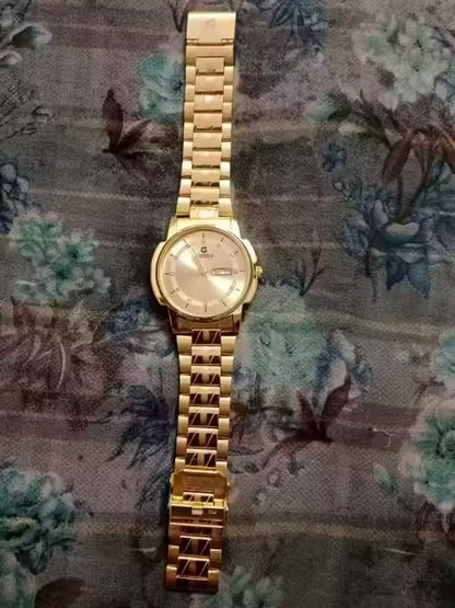 Stainless Steel Chain Analog Watch - For Men With date and time