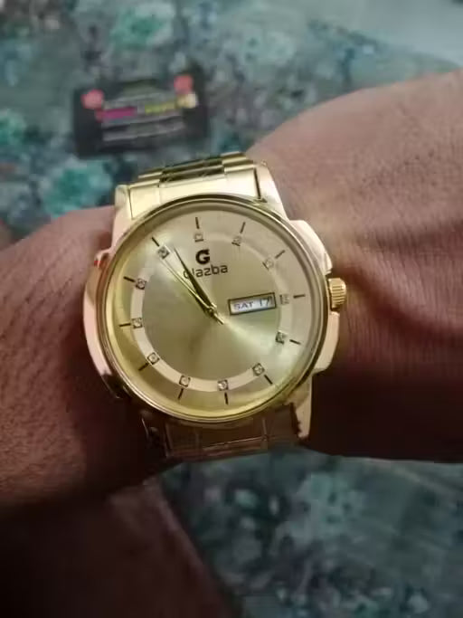 Stainless Steel Chain Analog Watch - For Men With date and time