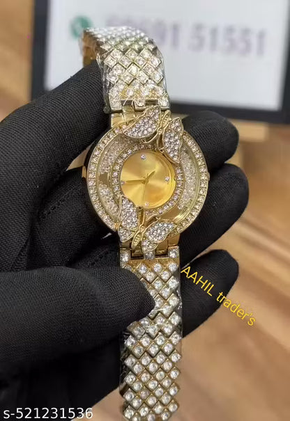 New shiny Cristal diamond Korean design analog watch for women