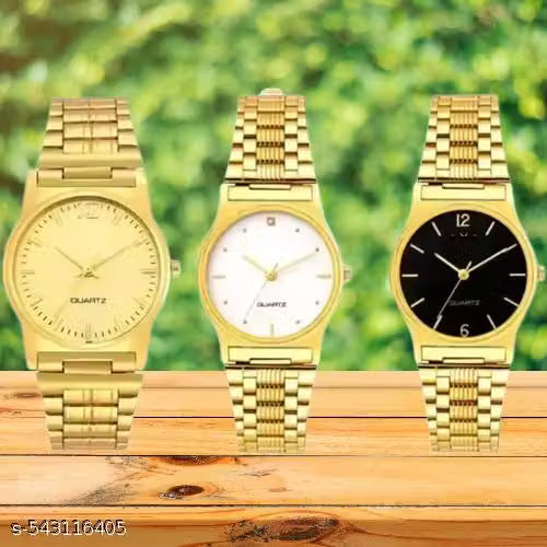 Men's Signature Analog Watch Set – Pack of 3