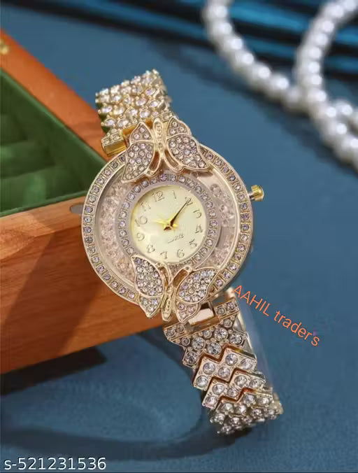 New shiny Cristal diamond Korean design analog watch for women