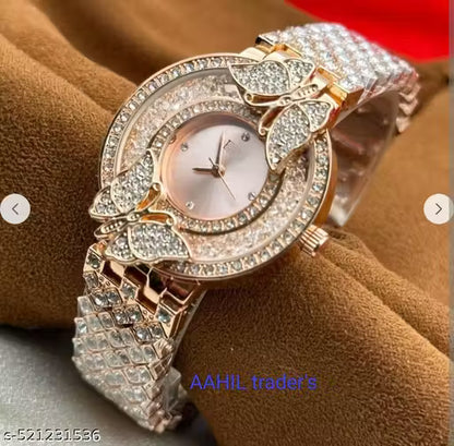 New shiny Cristal diamond Korean design analog watch for women