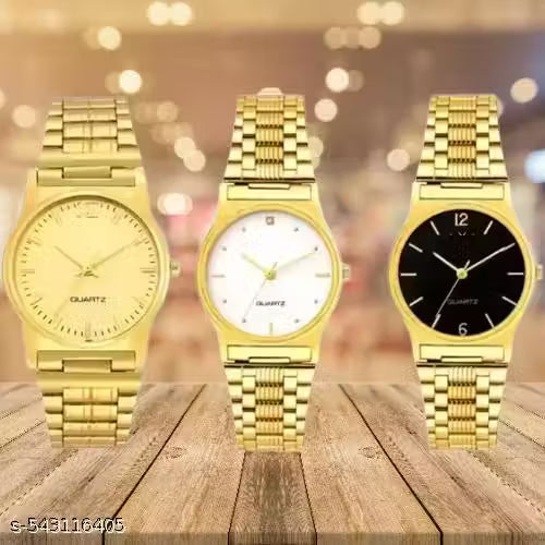 Men's Signature Analog Watch Set – Pack of 3
